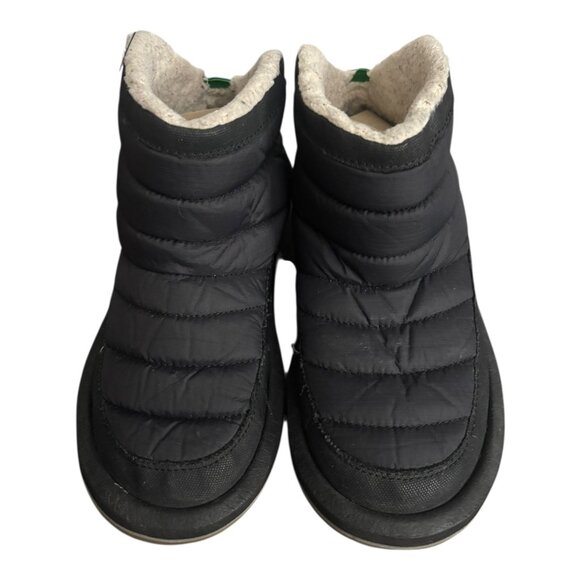 Cozy Warm Sanuk Black Quilted Flats | Puffer Shoes - Picture 6 of 10